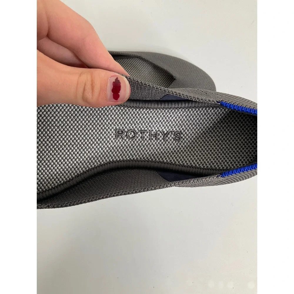 Rothys The Flat Charcoal‎ Grey Knit Round Toe Ballet Flats Size 6